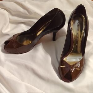 Antonio Melani Brown Ombre Peep Toe Heels 7
